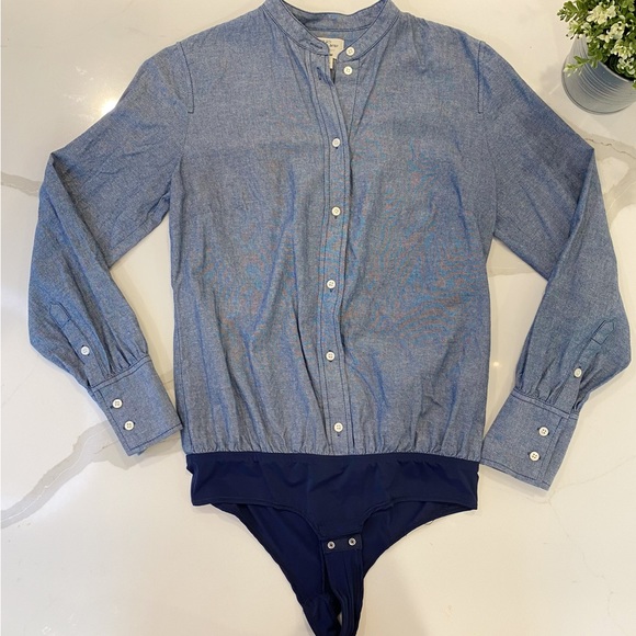 J. Crew Tops - J.Crew Denim Long Sleeve button down body suit
